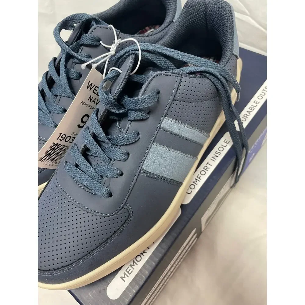 Ben Sherman Men's Webber Navy Sneakers Size 9 Memory Foam New In Box